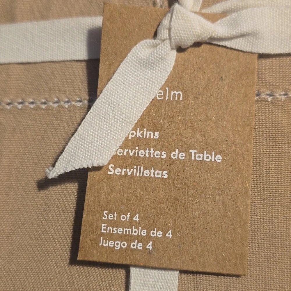 Window Pane Napkin Set of 4, Color: Camel, Retail Price $40.00 USD